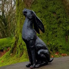 Bronze moon gazing hare